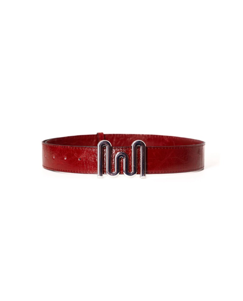 Milkwhite Logo Belt Red
