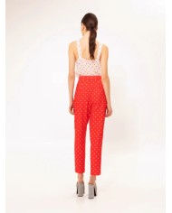 PLEATED CROPPED PANTS POUA RED