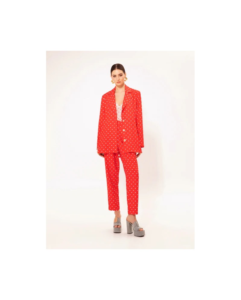 PLEATED CROPPED PANTS POUA RED