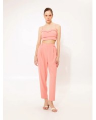 PLEATED CROPPED PANTS CORAL
