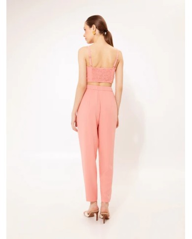 PLEATED CROPPED PANTS CORAL