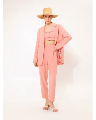 PLEATED CROPPED PANTS CORAL