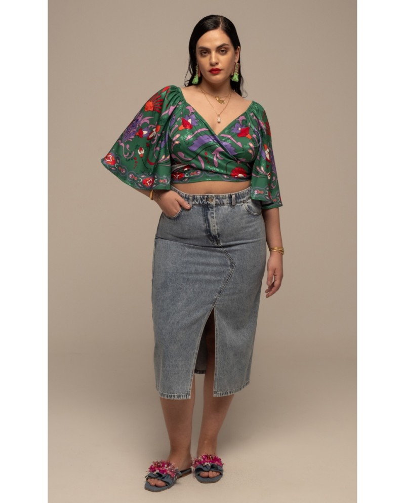 PEACE + CHAOS ALOE WRAP CROP TOP