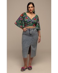 PEACE + CHAOS ALOE WRAP CROP TOP