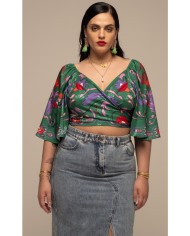 PEACE + CHAOS ALOE WRAP CROP TOP