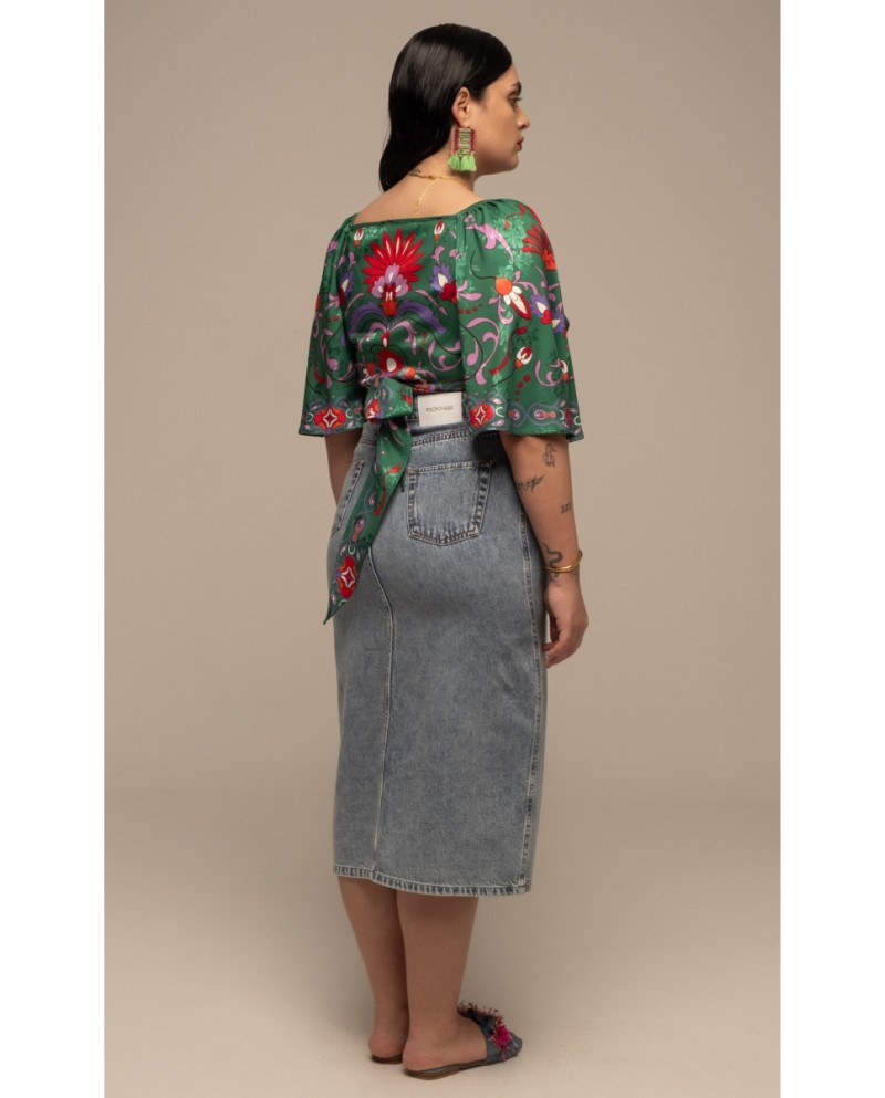 PEACE + CHAOS ALOE WRAP CROP TOP