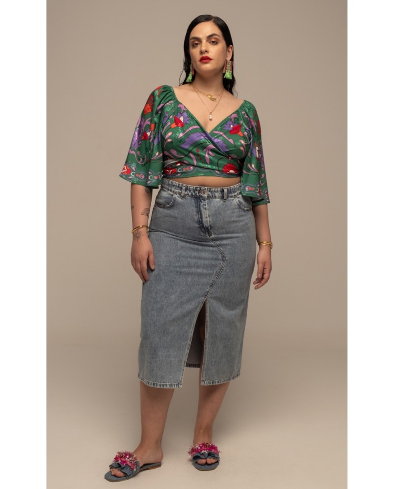 PEACE + CHAOS ALOE WRAP CROP TOP