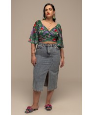 PEACE + CHAOS ALOE WRAP CROP TOP
